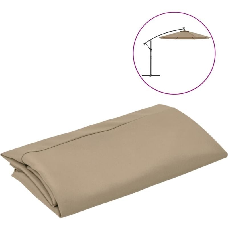 Maison Chic - Tissu de remplacement pour parasol déporté/Toile de rechange pour parasol Taupe 350 cm 65200