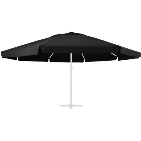 Tissu de remplacement pour parasol d'extérieur Style Moderne - Recouvrement de remplacement - Noir 600 cm Chic-831167