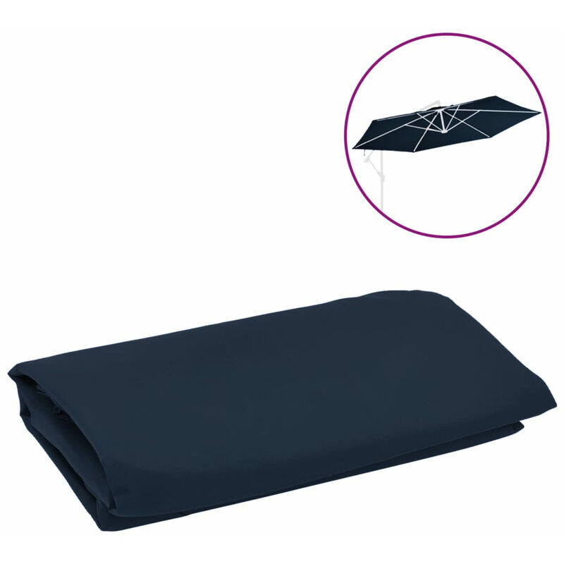 Vidaxl - Tissu de remplacement pour parasol déporté Bleu 350 cm