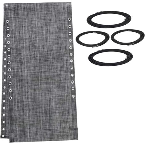 Tissu de remplacement universel pour chaises longues, fauteuils inclinables, chaises anti-gravité et housses de chaises élastiques ，43 x 160 cm,(noir et gris)