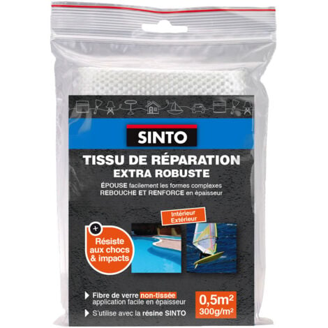 KIT DE REPARATION RESINE 250 ML+ TISSU DE VERRE 1/4 M² SINTO