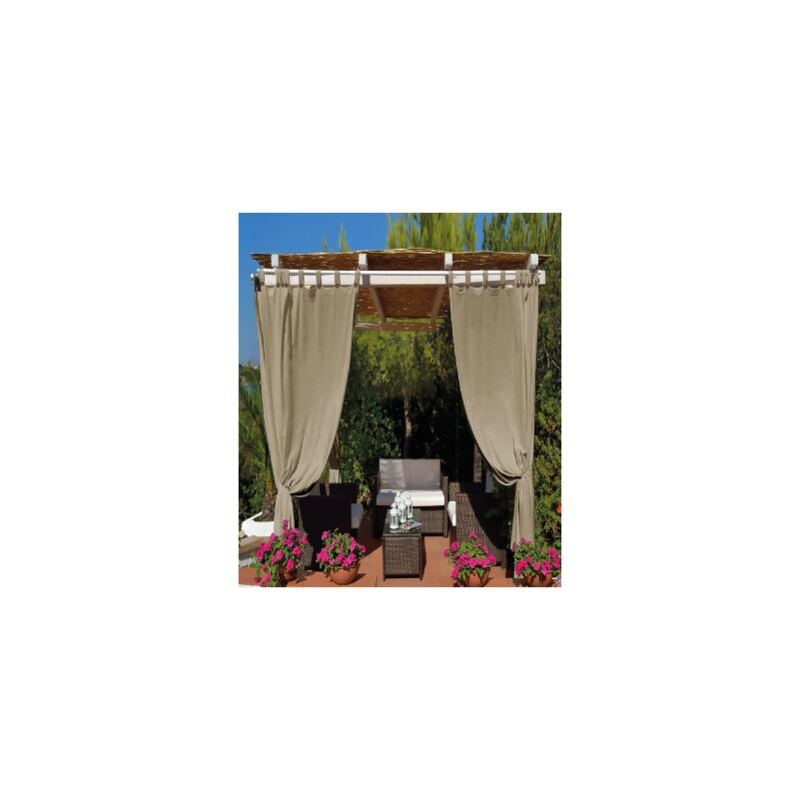 Made-in-italy - Bache de tente pour gazebo 140x270 cm en coton gris tourterelle avec boucles et boutons de type Lux fabrique'e en Italie adapte'e aux