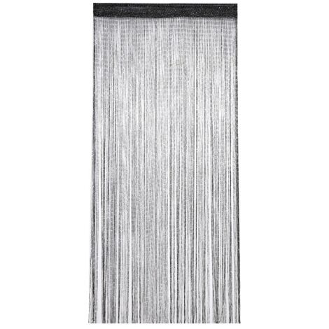 Tissu de séparation de porte et rideau Dewdrop, pour salon, décoration festive, noir 100 x 200 cm