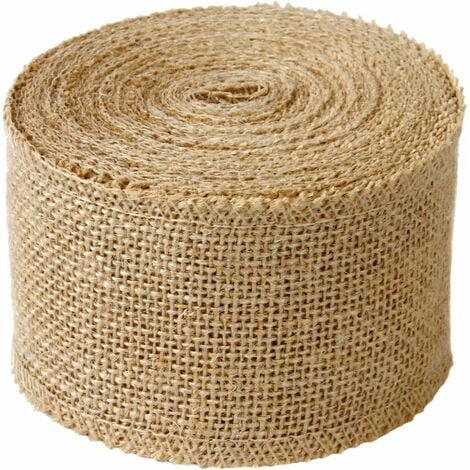 Tissu De Toile De Jute De 8 cm De Largeur - Rouleau De Ruban Rustique Pour La Décoration De Bricolage（10M）