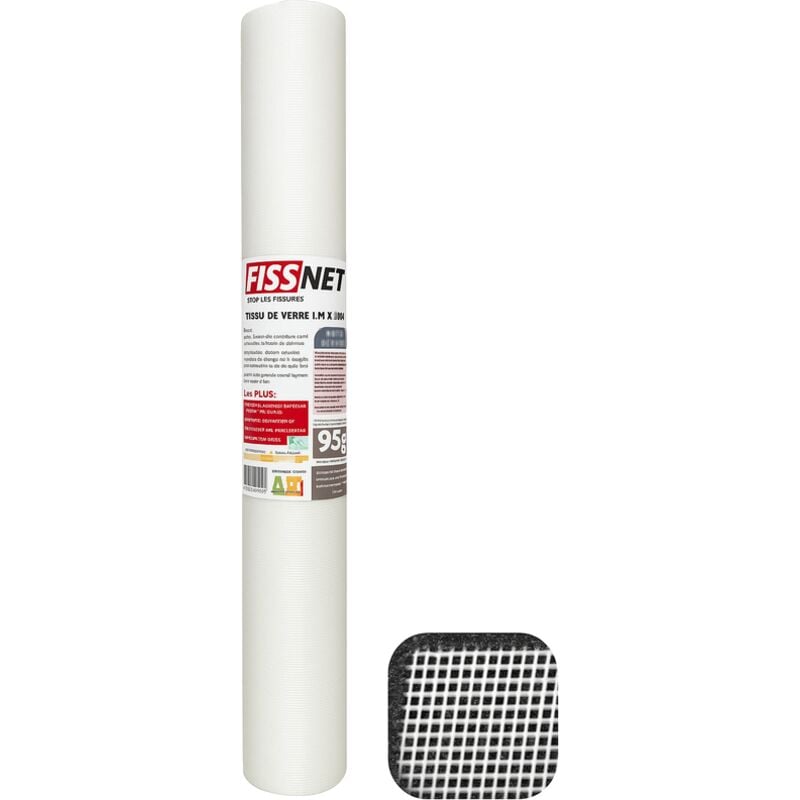 Rouleau FISSNET 95 tissu en fibre de verre professionnel de 1 x 50 m