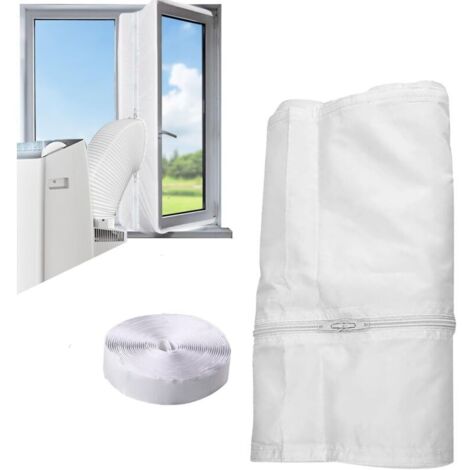Tissu d'étanchéité pour fenêtre 400 cm pour climatiseurs portables et sèche-linge - Convient à tous les climatiseurs portables, facile à installer