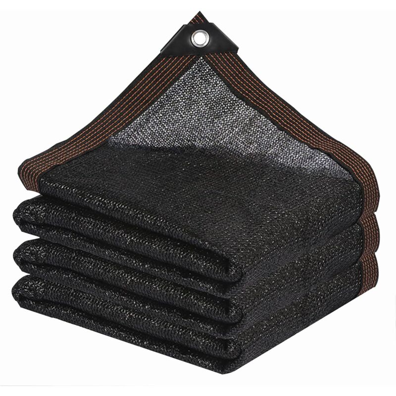 Memkey - Tissu d'ombrage – Filet d'ombrage de jardin avec œillet pour pergola, terrasse, plantes, serre, poulailler, noir, (3 x 4 m)
