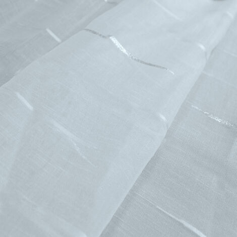 Tissu en étamine à rayures jacquard Blanc 300 cm