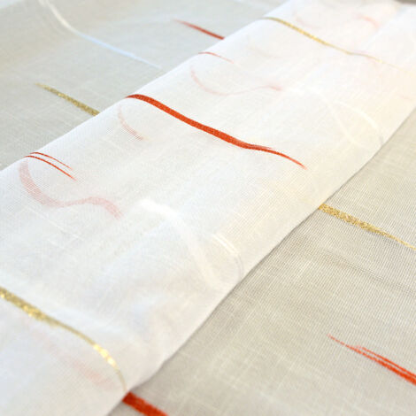Tissu en étamine à rayures jacquard Terracotta 300 cm