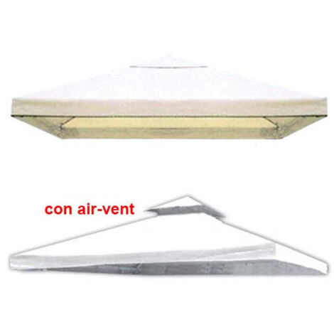 Tissu en polyester de rechange pour gazebo blanc 3x3 m