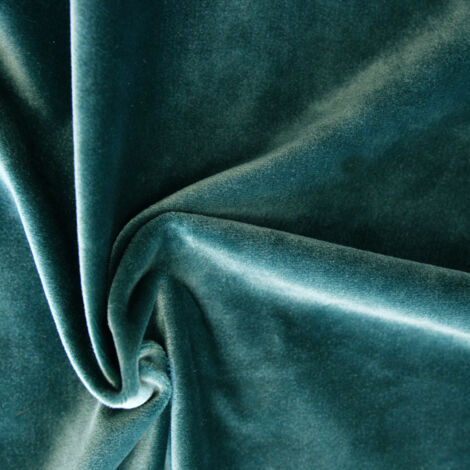 Tissu en velours uni ameublement Bleu Paon 145 cm