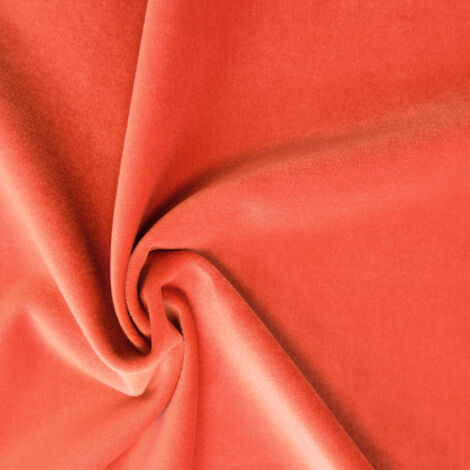 Tissu en velours uni ameublement Orange Sanguine 145 cm