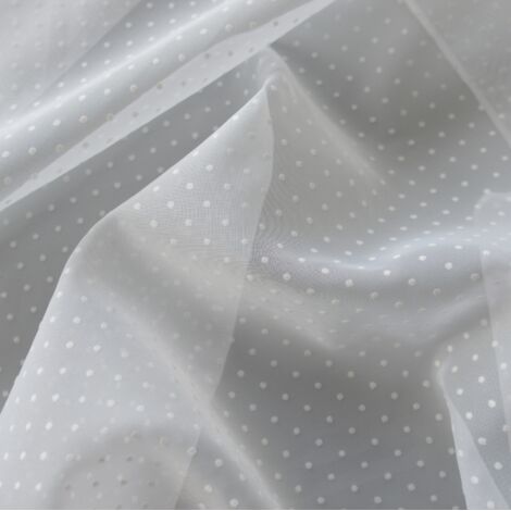 Tissu en voile à plumetis Blanc 150 cm