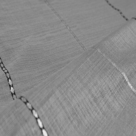 Tissu en voile à rayures verticales Gris clair 300 cm
