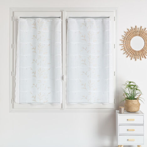 Tissu modulable brodé lin 100% polyester – Coloris lin apaisant – Laize 45/70/90 cm – Longueur au choix 90/120/180/220 cm