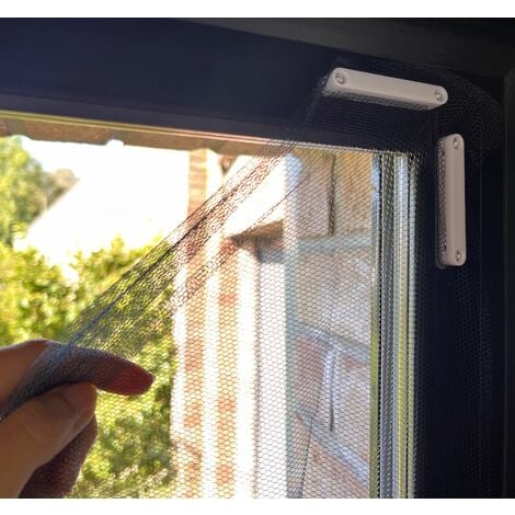 Tissu moustiquaire aimanté pour fenêtre 150 x 180cm - Polyester