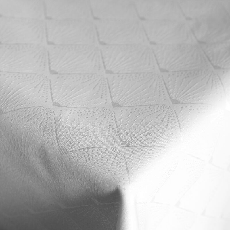 Tissu nappage damassé anti tache et déperlant Blanc 160 cm