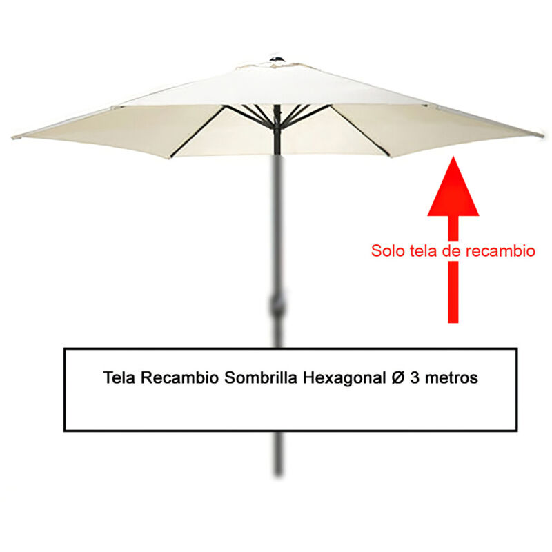 Tela Recambio Sombrilla Hexagonal Ø 3 metros (08091050)