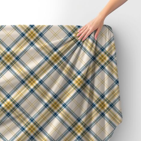 Tissu velours royal polyester à coudre - Motif à carreaux 14