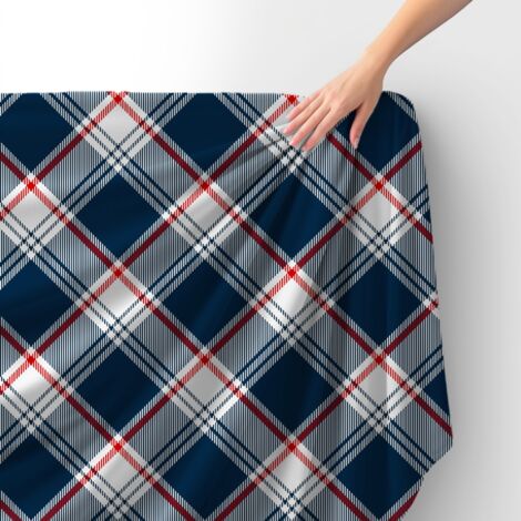 Tissu velours royal polyester à coudre - Motif à carreaux 44