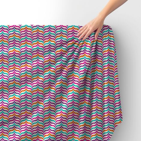 Tissu velours royal polyester à coudre - Motif abstrait coloré