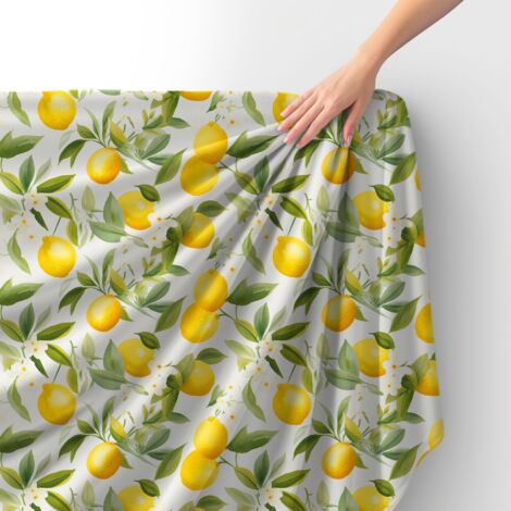 Tissu velours royal polyester à coudre – Motif citrons – RDX2298