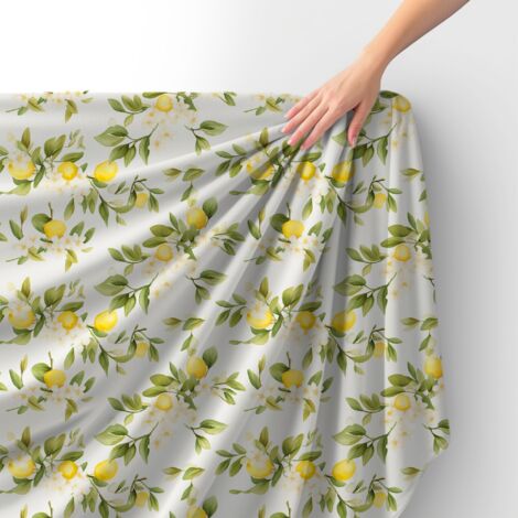 Tissu velours royal polyester à coudre – Motif citrons – RDX2333