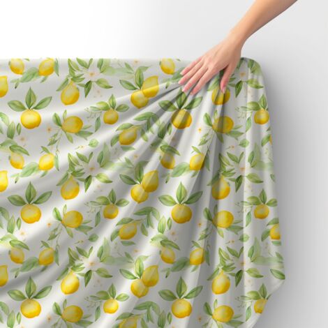 Tissu velours royal polyester à coudre – Motif citrons – RDX2939