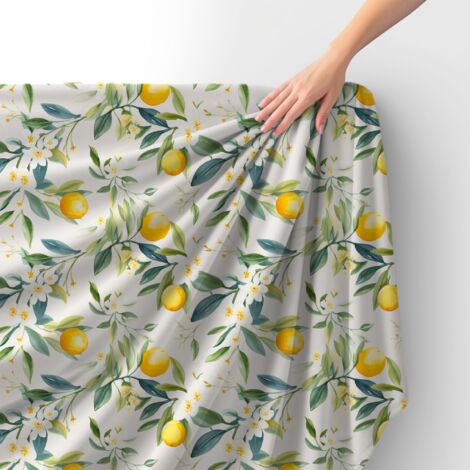 Tissu velours royal polyester à coudre – Motif citrons – RDX3020