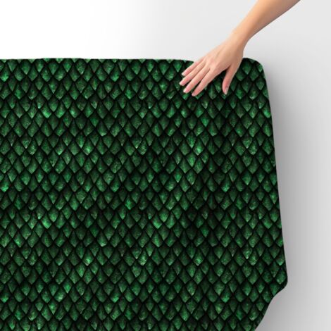 Tissu velours royal polyester à coudre - Motif écailles de dragon
