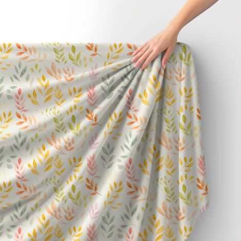 Tissu velours royal polyester à coudre – Motif feuilles – RDX2043