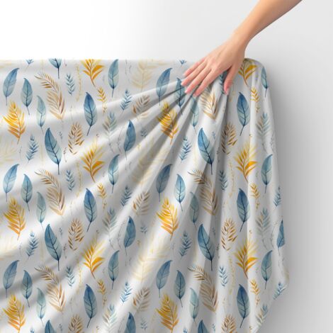 Tissu velours royal polyester à coudre – Motif feuilles – RDX2092