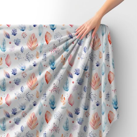 Tissu velours royal polyester à coudre – Motif feuilles – RDX2367