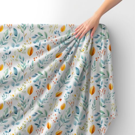 Tissu velours royal polyester à coudre – Motif feuilles – RDX2448