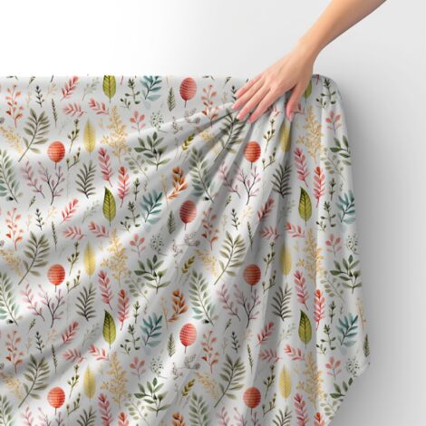 Tissu velours royal polyester à coudre – Motif feuilles – RDX2453