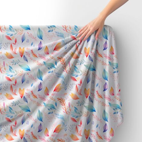 Tissu velours royal polyester à coudre – Motif feuilles – RDX2606