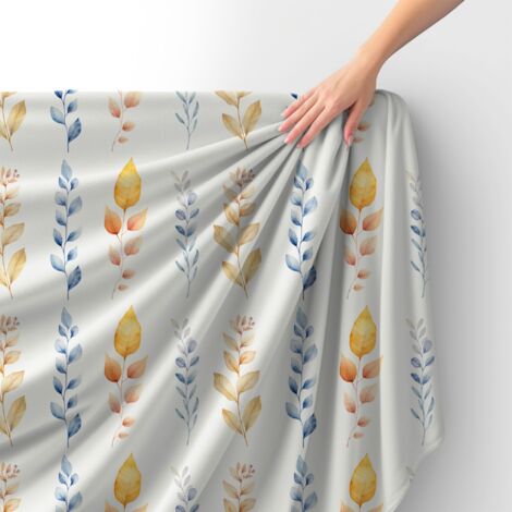 Tissu velours royal polyester à coudre – Motif feuilles – RDX2651