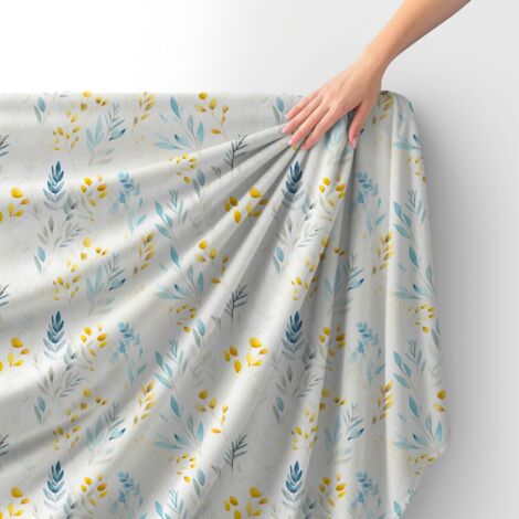Tissu velours royal polyester à coudre – Motif feuilles – RDX2656