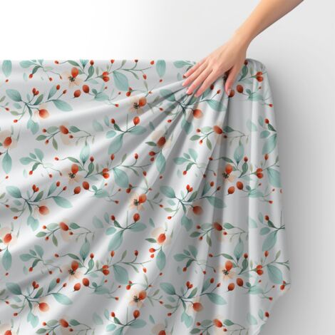 Tissu velours royal polyester à coudre – Motif feuilles – RDX2777