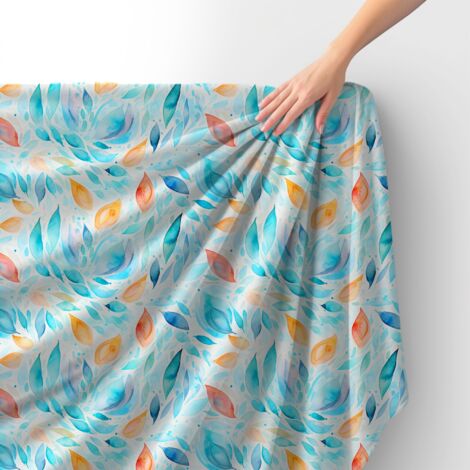 Tissu velours royal polyester à coudre – Motif feuilles – RDX2778