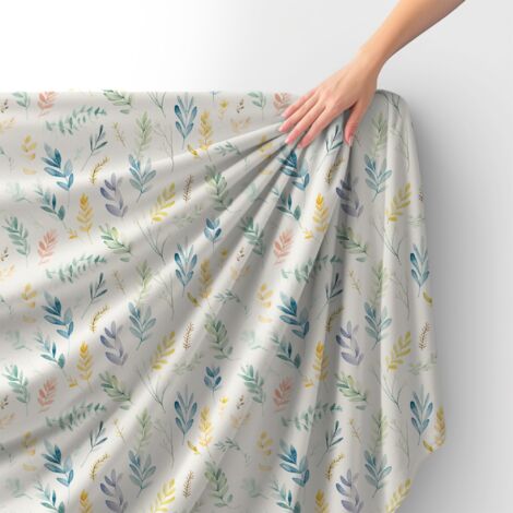 Tissu velours royal polyester à coudre – Motif feuilles – RDX2862