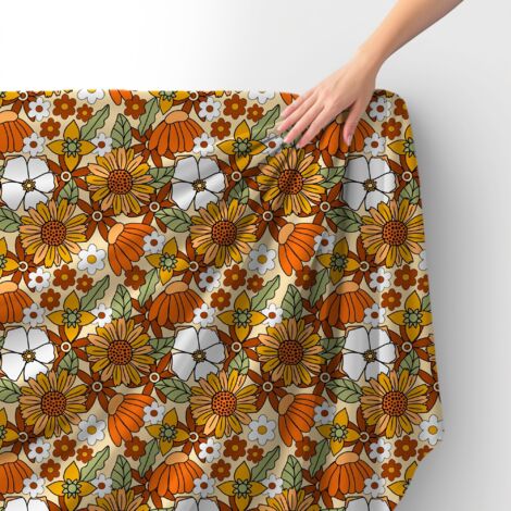 Tissu velours royal polyester à coudre - Motif fleurs 7