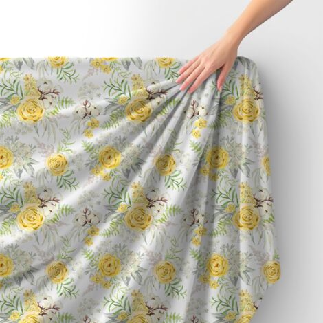 Tissu velours royal polyester à coudre - Motif fleurs peintes
