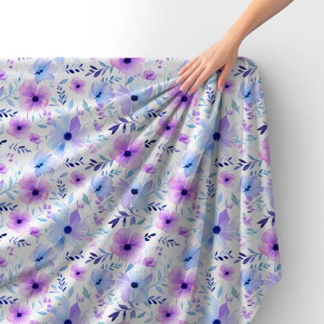 Tissu velours royal polyester à coudre - Motif fleurs - RDX2016