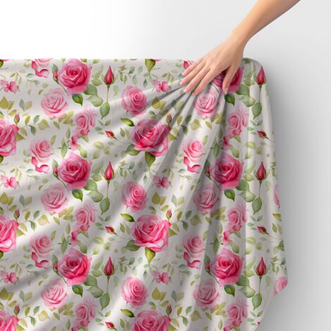 Tissu velours royal polyester à coudre - Motif fleurs - RDX2053