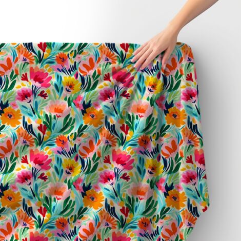 Tissu velours royal polyester à coudre - Motif fleurs - RDX2444