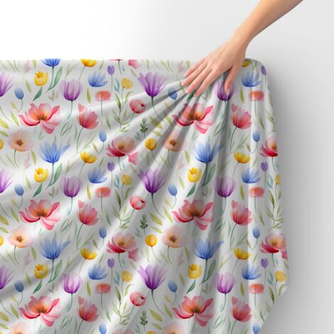 Tissu velours royal polyester à coudre - Motif fleurs - RDX2664