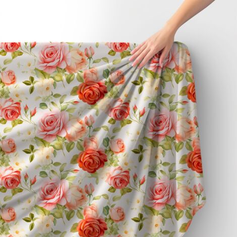 Tissu velours royal polyester à coudre - Motif fleurs - RDX2687