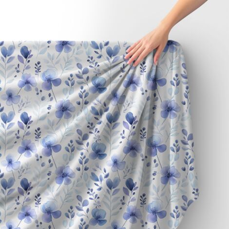 Tissu velours royal polyester à coudre - Motif fleurs - RDX2688