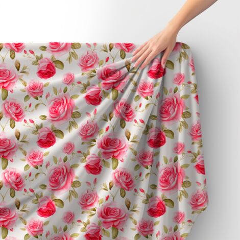 Tissu velours royal polyester à coudre - Motif fleurs - RDX2698
